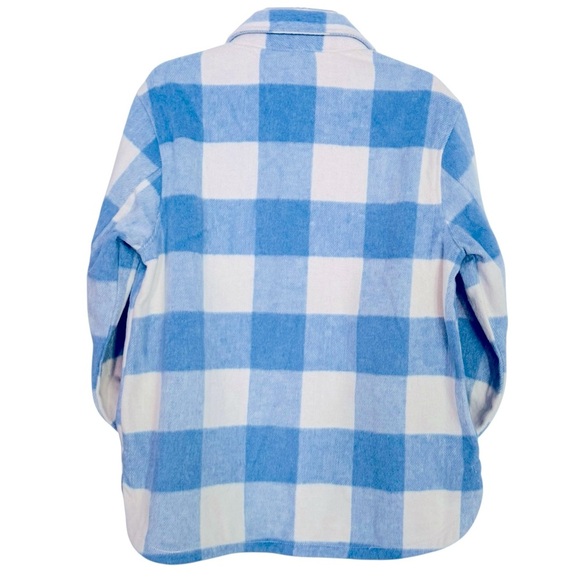 NEW Members Mark Size L (10-12) Blue/White Plaid Shacket Shirt-Jacket Pockets - Picture 6 of 9